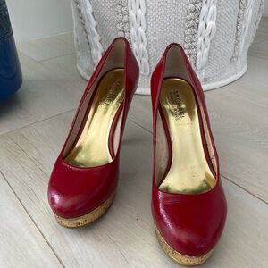 Patent Red Leather Upper with Faded Gold 4” Heels